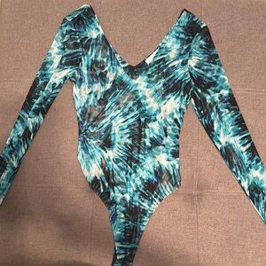 Socialite Blue Tie-Dye Bodysuit M